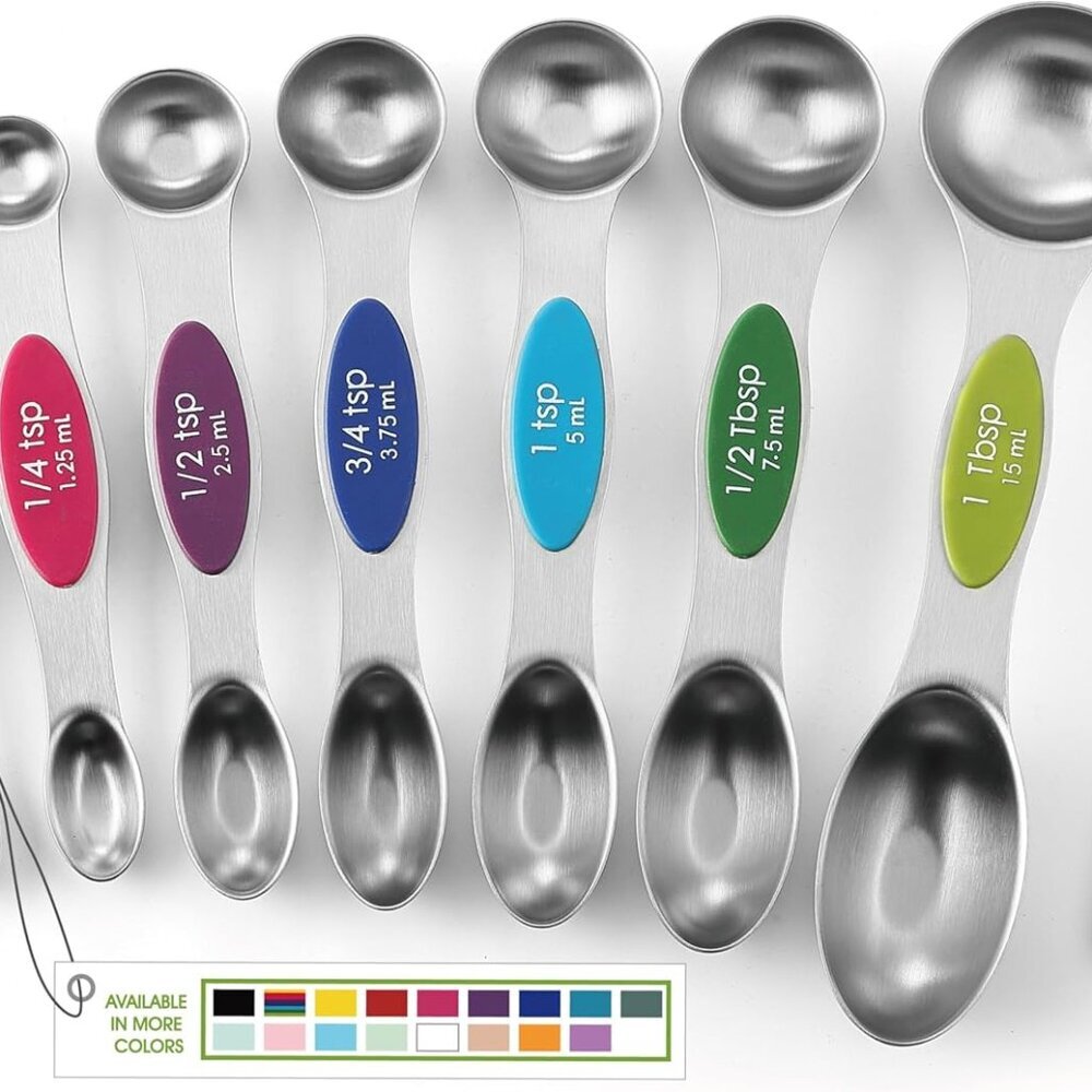Stainless Steel Magnetic Measuring Spoons Set with Strong Magnets, Heavy Duty Me